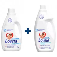 Środki do prania - Lovela Płyn do płukania + Odplamiacz w żelu do ubranek niemowlęcych i dziecięcych Zestaw 2 l + 1 l - miniaturka - grafika 1