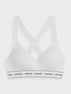 Bielizna sportowa damska - Biustonosz treningowy GUESS CARRIE PADDED TRIANG - biały - miniaturka - grafika 1
