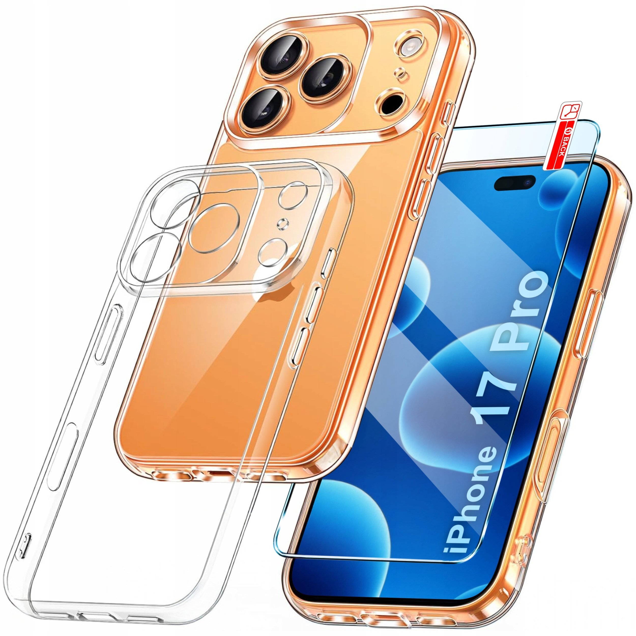 Etui do iPhone 17 Pro WZMACNIANE CLEAR CASE 2MM + Szkło 9H