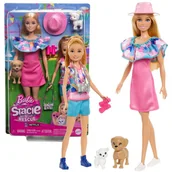 Lalki dla dziewczynek - Barbie Stacie Na Ratunek Lalki Siostry Na Wycieczce Z Pieskami 2 Pak + Akcesoria - miniaturka - grafika 1