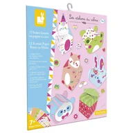 Zabawki kreatywne - Janod Zestaw kreatywny 12 pudełek z papieru kawaii do samodzielnego wykonania 7+ - miniaturka - grafika 1