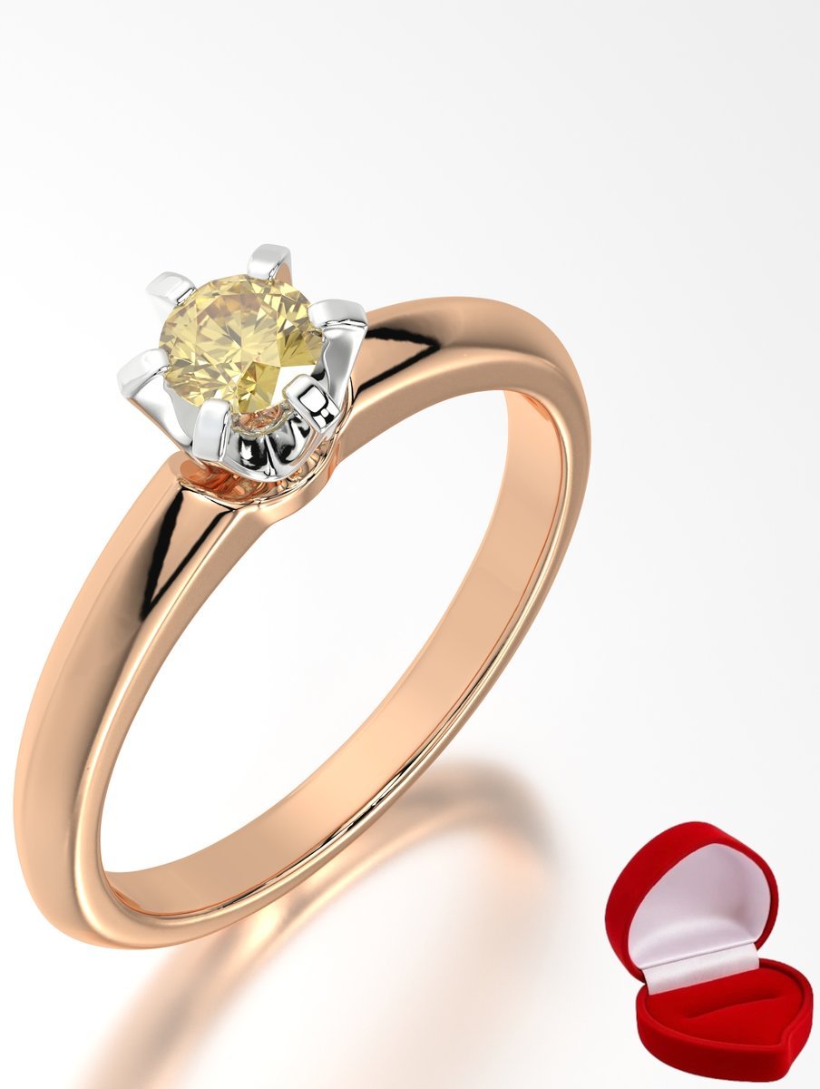 ZŁOTY PIERŚCIONEK ZARĘCZYNOWY 585 14k SZAFIR 0,19 ct RÓŻOWE ZŁOTO R18