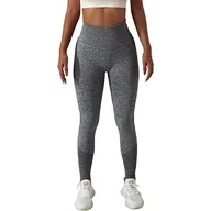 Rajstopy - EULLA Legginsy do jogi wysoka talia spodnie do odchudzania do jogi legginsy sportowe rajstopy fitness, 03 Szary, S - miniaturka - grafika 1