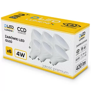 6x Żarówka LED GU10 420lm 4W ZIMNA - Żarówki LED - miniaturka - grafika 1
