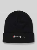 Czapki dla dzieci - Czapka z imitacji dzianiny z wyhaftowanym logo - miniaturka - grafika 1