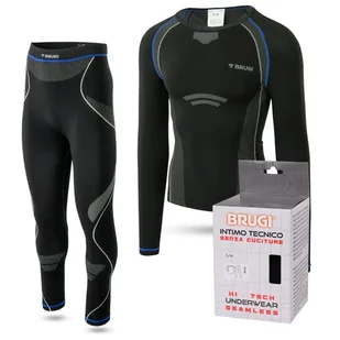 Bielizna termoaktywna męska BRUGI zestaw koszulka + spodnie narty góry bieganie - Spodnie narciarskie - miniaturka - grafika 1