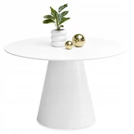 Stoły - Stół Okrągły Z Mdf Grzybek Na Nodze Stożek Ottawa 120 Lakierowany Biały Mat - miniaturka - grafika 1