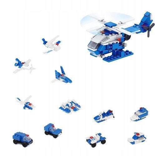 KLOCKI KONSTRUKCYJNE 12w1 HELIKOPTER POLICYJNY DLA DZIECI ZESTAW KLOCKÓW