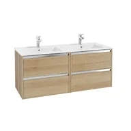 Szafki łazienkowe - Defra Fonte D120 Szafka podumywalkowa podwójna 118x50x45,1 cm buk truflowy 154-D-06021x2 - odbiór osobisty: Kraków, Warszawa - miniaturka - grafika 1