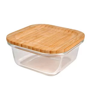 Szklany Pojemnik Na Żywność Z Bambusową Pokrywką, 0,8L - Pojemniki kuchenne - miniaturka - grafika 1