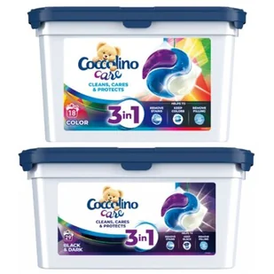 Coccolino Kapsułki do prania Care 3 in 1 Color 29 szt + Kapsułki do prania Care 3 in 1 Black 18 szt - Środki do prania - miniaturka - grafika 1
