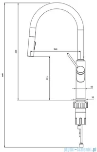 Omnires Bend bateria kuchenna z wyciąganą wylewką miedź szczotkowana BE6455CPB | - Baterie umywalkowe - miniaturka - grafika 2