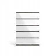 Komody - Komoda 5S Naia biała wysoki połysk/szary beton - miniaturka - grafika 1