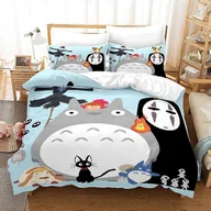 Pościel dla dzieci - a327 Prześcieradła Cartoon Totoro Anime Kołdra Zestaw poszewek na kołdrę Pościel dziecięca Pokrowiec Doona3-częściowy zestaw pościeli (1 poszewka n... - miniaturka - grafika 1