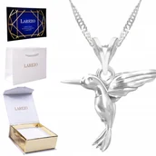 Łańcuszki - Naszyjnik Srebrny Łańcuszek 925 Koliber Ptak z Kolibrem Ptakiem SREBRO - miniaturka - grafika 1