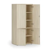 Szafy biurowe - Szafa biurowa pół-drzwi PRIMO WOOD, 1781 x 800 x 500 mm, dąb naturalny - miniaturka - grafika 1