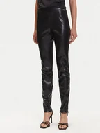 Spodnie sportowe damskie - Guess Spodnie z imitacji skóry W4BB18 WGIK0 Brązowy Slim Fit - miniaturka - grafika 1