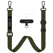Pozostałe akcesoria do telefonów - Smycz do telefonu TECH-PROTECT C6S Rope Crossbody Strap Zielony - miniaturka - grafika 1