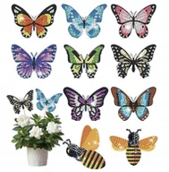 Zabawki kreatywne - 10x Zestaw Malowanie po Diamentach Motyle Pszczoły Kreatywny Zestaw 5-10lat - miniaturka - grafika 1