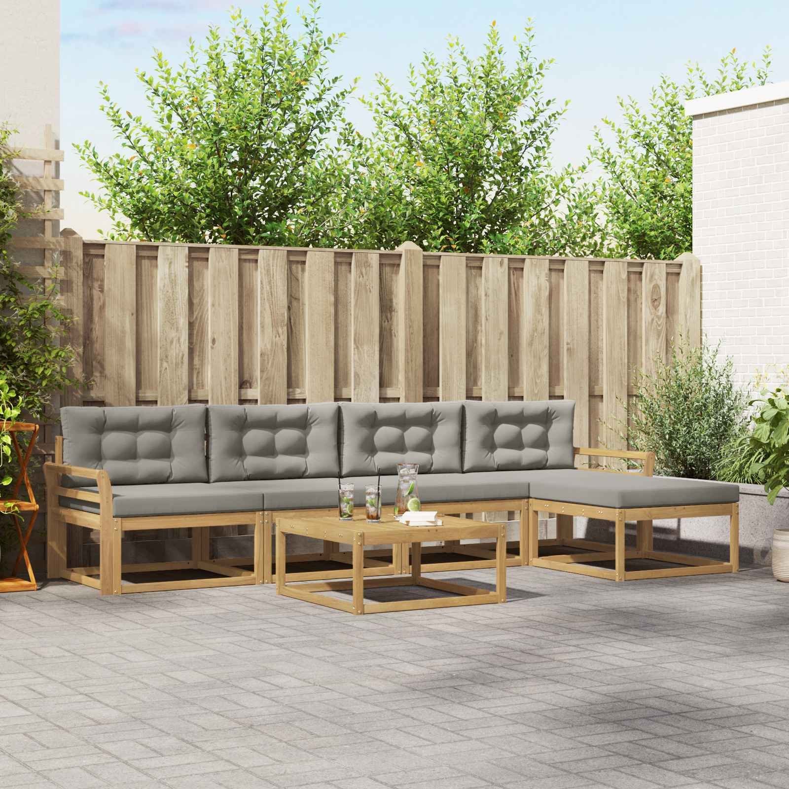 vidaXL Zestaw sof na zewnątrz 6 pcs Biały i jasnoszary 79 x 79 x 37 cm