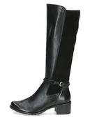 Kozaki damskie - Caprice Skórzane kozaki w kolorze czarnym - miniaturka - grafika 1