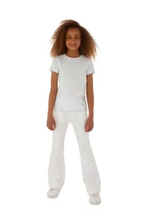 Spodnie i spodenki dla dziewczynek - Guess spodnie dziecięce kolor biały gładkie - grafika 1