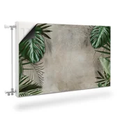 Dekoracje domu - MAGNETYCZNA Osłona Kaloryfera Beton Liście TROPIKALNE 80cm x 60cm - miniaturka - grafika 1