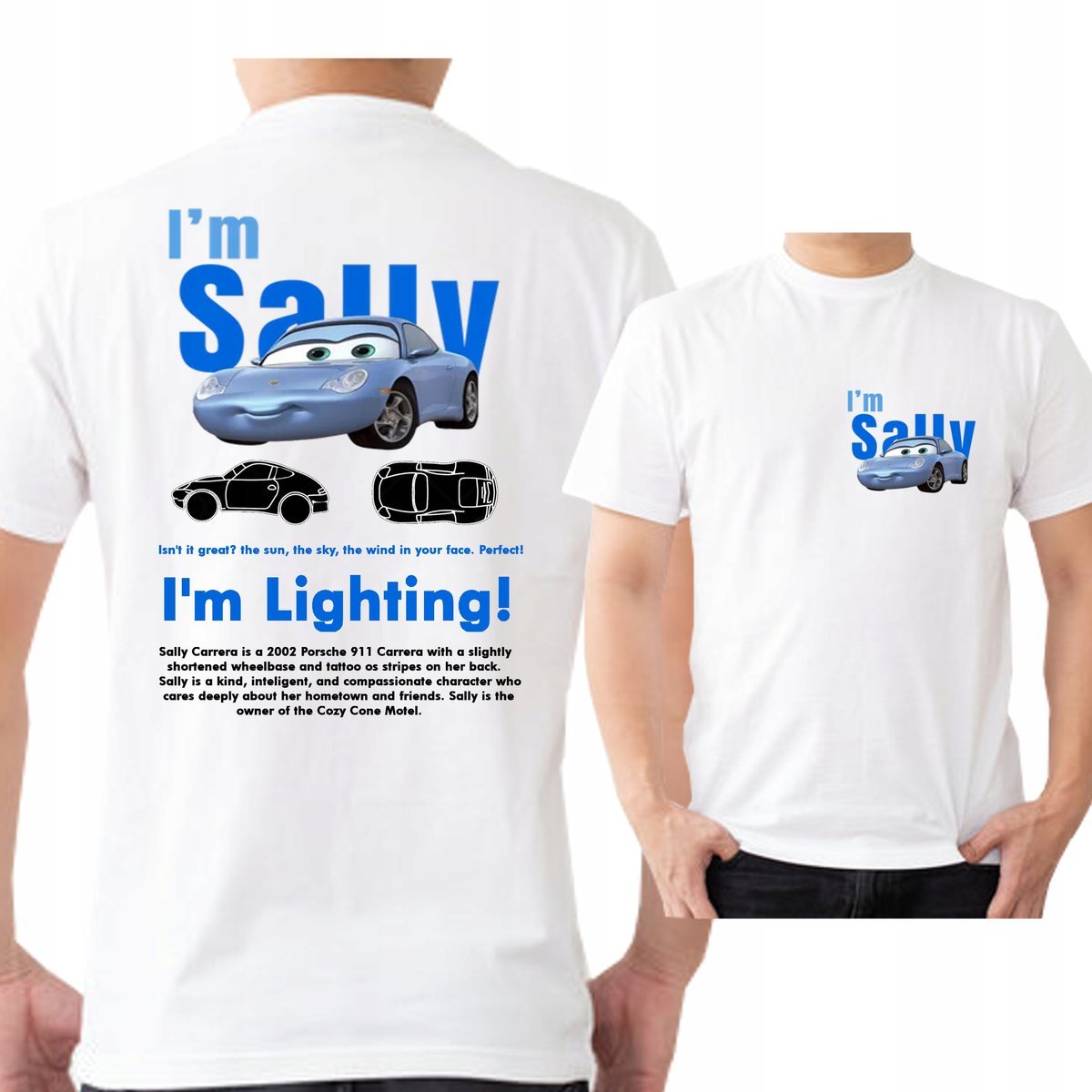 KOSZULKA Sally I'm Lightning Cars SALLY and MCQUEEN PRZÓD TYŁ XXL 3379