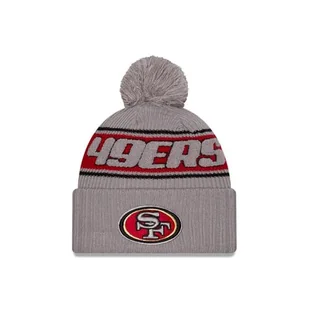 New Era San Francisco 49ers NFL 2024 Sideline Sport Knit Szary Czapka z Pomponem - One-Size - Czapki damskie - miniaturka - grafika 1
