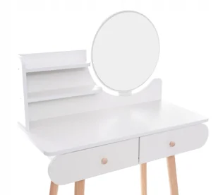 Toaletka z lustrem Scandi 02 skandynawska Biała - Toaletki - miniaturka - grafika 1