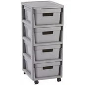 Pojemniki na zabawki - Curver Regał z 4 szufladami Infinity, 30,0x36,0x69,0 cm - miniaturka - grafika 1