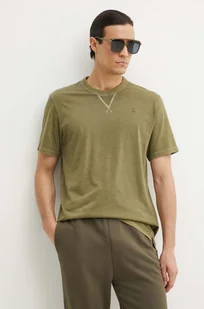 G-Star Raw t-shirt bawełniany męski kolor zielony gładki D24449-2653 - Koszulki męskie - miniaturka - grafika 1