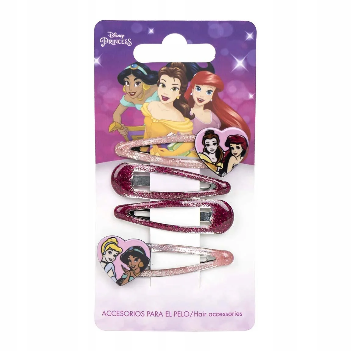 KSIĘŻNICZKI DISNEY spinki do włosów 4 SZT