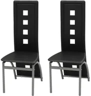 Krzesła - Zestaw 2 czarnych krzeseł tapicerowanych - Loro - miniaturka - grafika 1