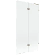 Parawany nawannowe - Mexen Lunar L parawan nawannowy 2-skrzydłowy prawy 100 x 150 cm, transparent, nikiel szczotkowany - 897L-100-100-97-00-P - miniaturka - grafika 1