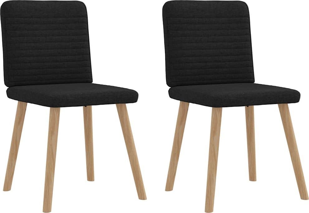 Krzesła stołowe, 2 szt., czarne, obite tkaniną