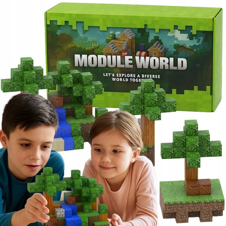 KLOCKI MAGNETYCZNE sześciany prezent dla dzieci 100 elementów + 3 ludziki