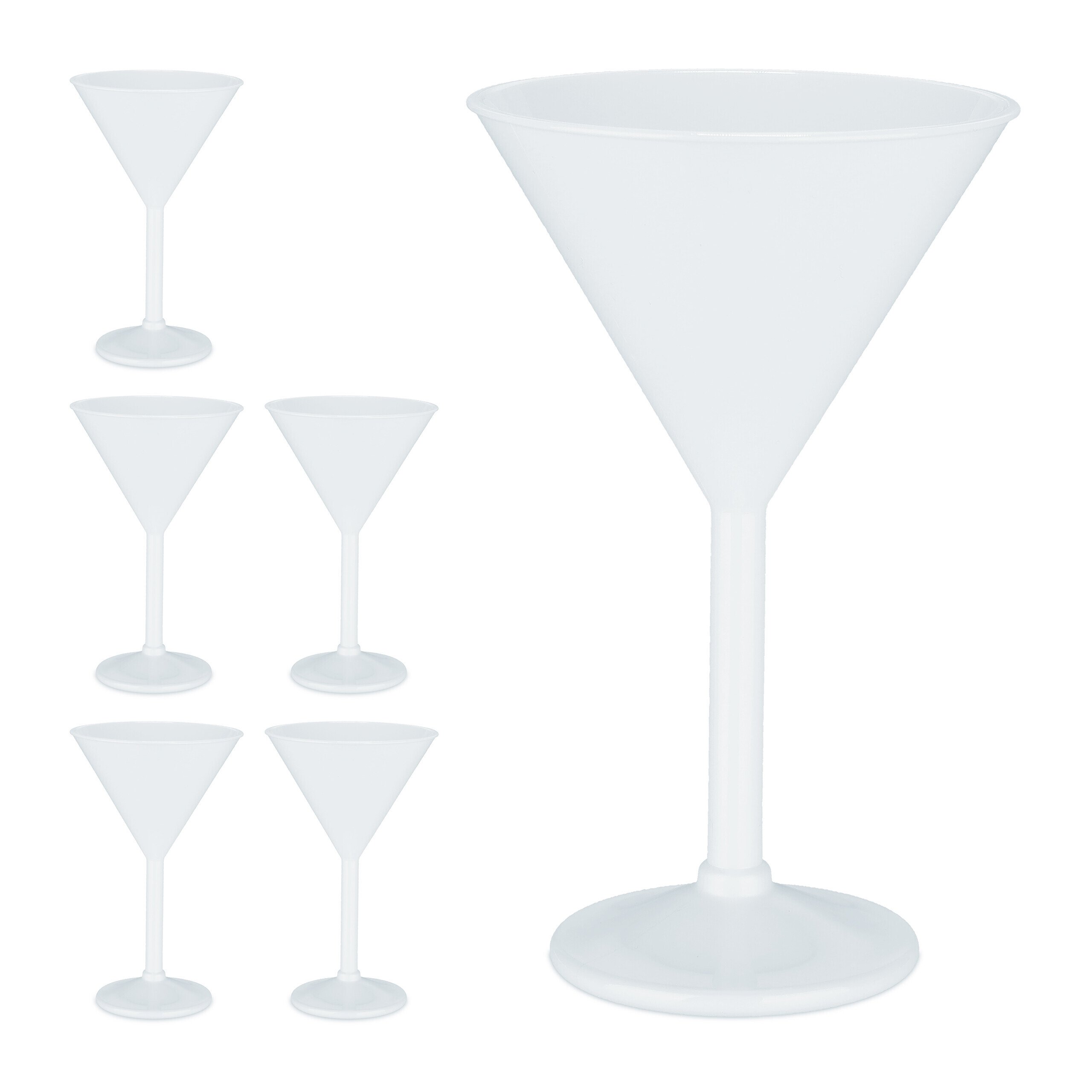 relaxdays Martini kieliszki plastikowe zestaw 6 sztuk