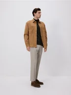 Spodnie męskie - Reserved - Spodnie chino slim z wiskozą - szary - miniaturka - grafika 1