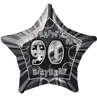 Balony i akcesoria - Unique Balon foliowy "Urodziny 90", czarny, UNIQUE, 20" STR U55392 - miniaturka - grafika 1