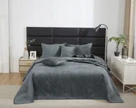Narzuty - Grafitowa Narzuta Pikowana Velvet na Łóżko 240x260 MAYA - miniaturka - grafika 1