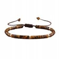 Bransoletki - Bransoletka Koraliki Kamień Naturalny Tygrysie Oko 2 x 4 mm Regulowany - miniaturka - grafika 1