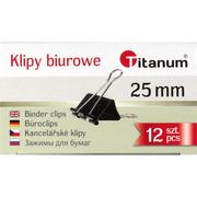 Spinacze i klipsy do papieru - Titanum Klip 25 mm czarny BC25 - miniaturka - grafika 1