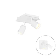 Lampy sufitowe - QAZQA Nowoczesna plamka łazienkowa biała kwadratowa 2-punktowa IP44 - Ducha - miniaturka - grafika 1