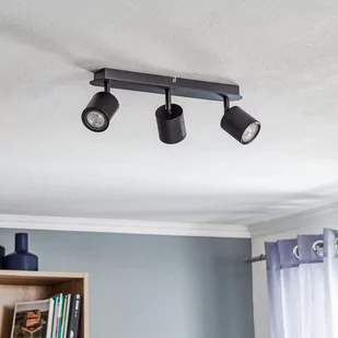 Spot sufitowy Modo w czerni, 3-punktowy - Lampy sufitowe - miniaturka - grafika 2