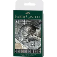 Kredki, ołówki, pastele i pisaki - Faber-Castell, Pitt Artist Pen B GREY&BLACK etui 8 szt. - miniaturka - grafika 1