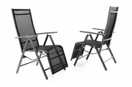 Fotele i krzesła ogrodowe - Garthen Zestaw ogrodowy 2x aluminiowe składane krzesło RELAX - miniaturka - grafika 1