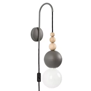 Lampa ścienna Loft Bala ciemnoszary strukturalny kinkiet z czarną wtyczką i włącznikiem KOLOROWE KABLE - Lampy ścienne - miniaturka - grafika 1