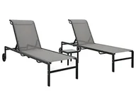 Leżaki ogrodowe - Elior Szary zestaw wypoczynkowy ze stolikiem T9-S07 - miniaturka - grafika 1