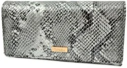 Portfel Damski Skórzany PATRIZIA Lakierowany Długi Max Z Suwakiem SNR-106 SZARY 19 x 10 x 3,5 [cm] - Portfele - miniaturka - grafika 1